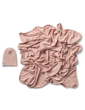 Load image into Gallery viewer, Blush ribbed beanie and blanket set
