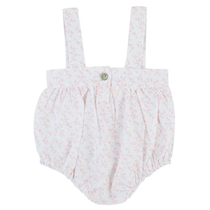 Waffle floral romper - pink