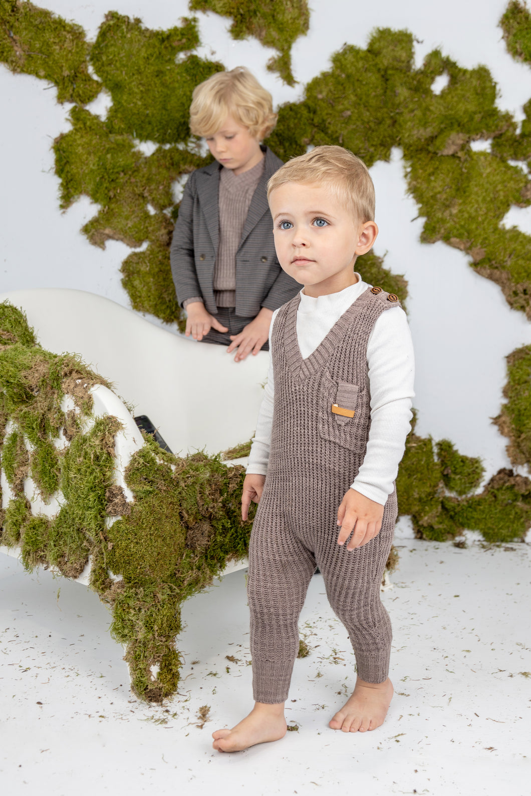 Pocket flap detail baby romper - Taupe BBK418