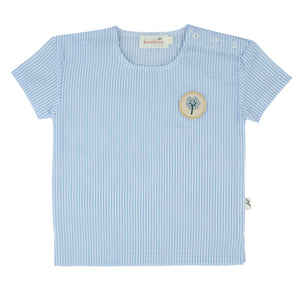 Seersucker Top - Short Sleeves - Blue