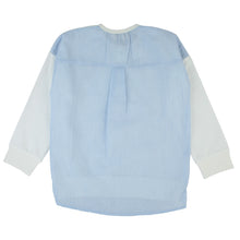 Load image into Gallery viewer, Seersucker top - long sleeves - white/blue
