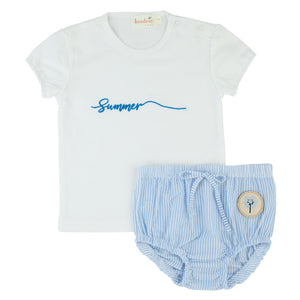 Seersucker Toddler 2 Piece - Blue Girl