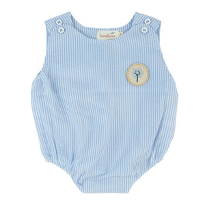 Seersucker romper - blue boys