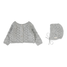 Load image into Gallery viewer, Popcorn weave cardigan set - Light blue
