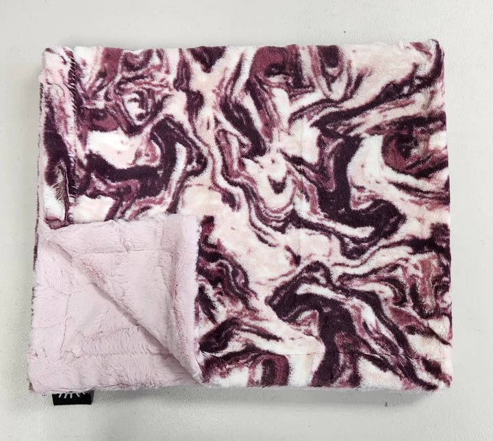 Marble Rosewine Minky Blanket