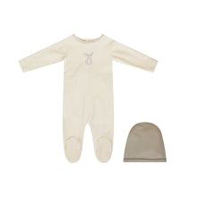 Load image into Gallery viewer, Bunny footie and beanie - Blue TD2825
