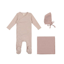 Load image into Gallery viewer, Heather stripe layette set - lilac
