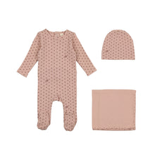 Load image into Gallery viewer, Ribbed star layette set - pink/rose
