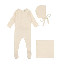 Load image into Gallery viewer, Contrast stitch knit layette set - Snow white
