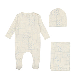 Multi floral design layette set - White boy
