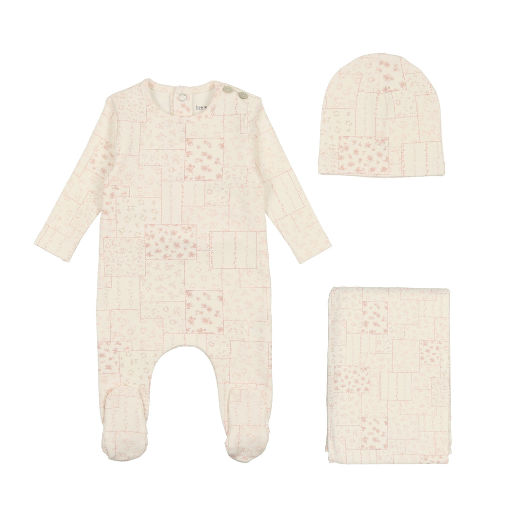 Multi floral design layette set - White girl