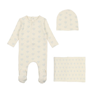 Paisley print layette set - light base boy