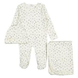 Teal cherry layette set
