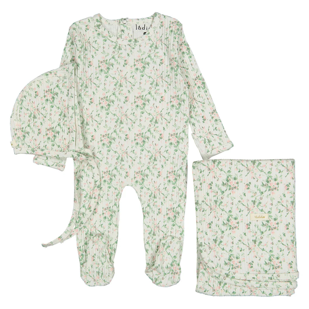 Blush bellflower layette set