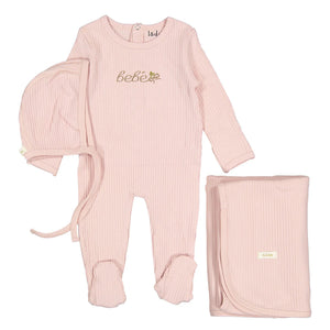 Mauve bebe layette set