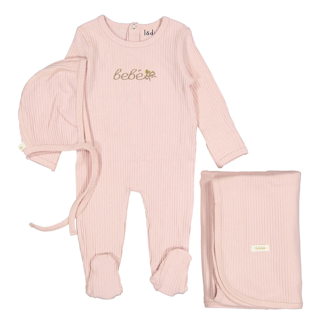 Mauve bebe layette set