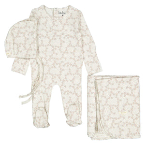Pink vintage vine layette set