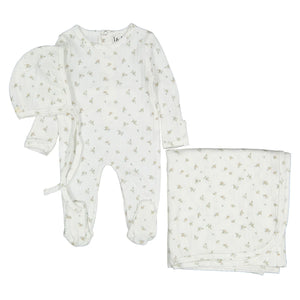 Pink rose layette set
