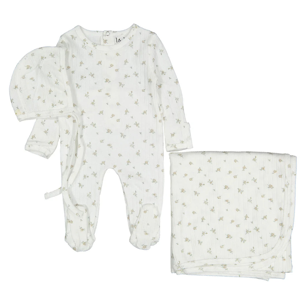 Pink rose layette set