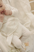Load image into Gallery viewer, Edged collar layette set - Winter white/blush
