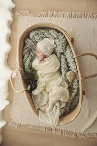 Singel hot air balloon layette set - cream/blue
