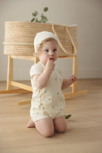 Load image into Gallery viewer, Scattered cherry romper - ivory/mint
