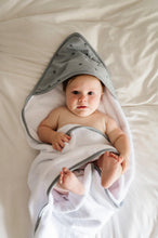 Load image into Gallery viewer, Printed hooded towel and washcloth set - Blue cherries
