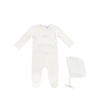 Load image into Gallery viewer, Pointelle footie and bonnet - Blush
