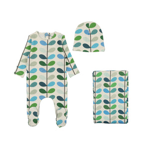 Organic print layette set - Ivory boys