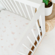 Load image into Gallery viewer, Butterfly and stripe 2 pack - Crib/toddler bed sheets

