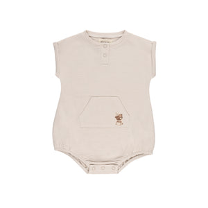 Organic bear collection romper - tan