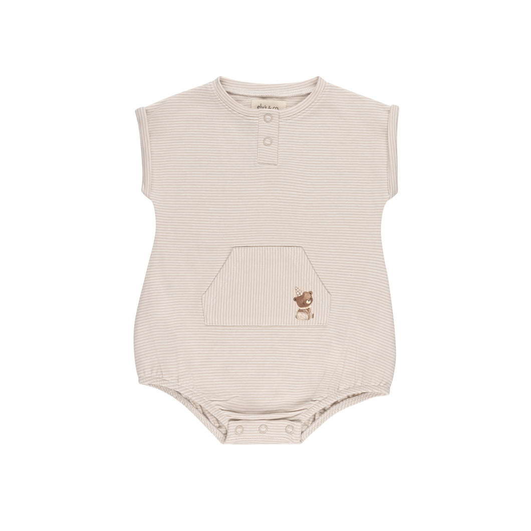 Organic bear collection romper - tan