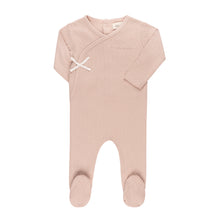 Load image into Gallery viewer, Organic amore pointelle footie and beanie - pink/rose gold
