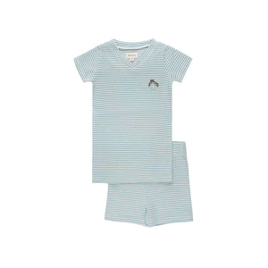 Metallic stripe collection 2 pc- blue
