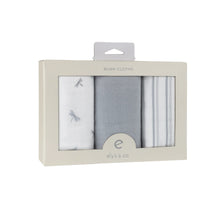 Load image into Gallery viewer, 3-pack muslin burp cloths - Blue dragonfly
