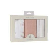 Load image into Gallery viewer, 3-pack muslin burp cloths - Pink butterfly
