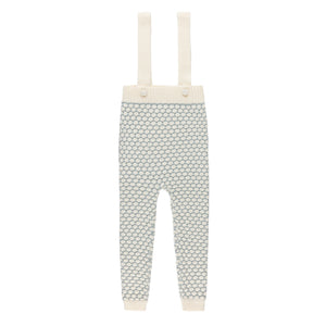 Popcorn knit overalls - Blue