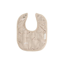 Load image into Gallery viewer, Vintage birds muslin bib - tan
