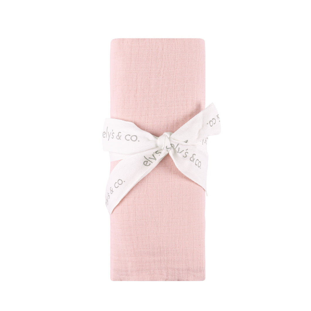 Velour kimono collection - baby pink muslin swaddle