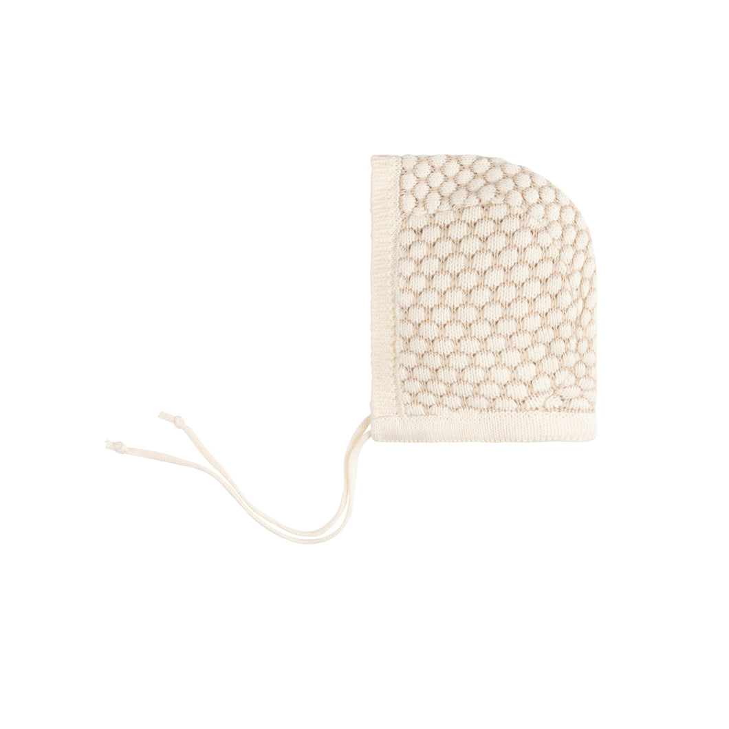 Popcorn knit bonnet - Beige