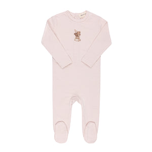 Organic bear collection footie - pink