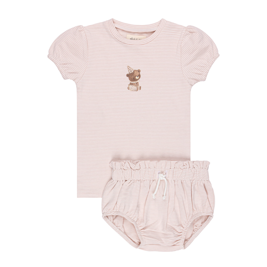 Organic bear collection 2 pc set - pink