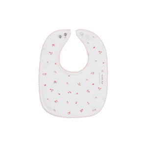 Velour cluster flower bib - Ivory/pink