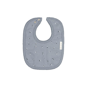 Velour cluster leaf bib - Blue