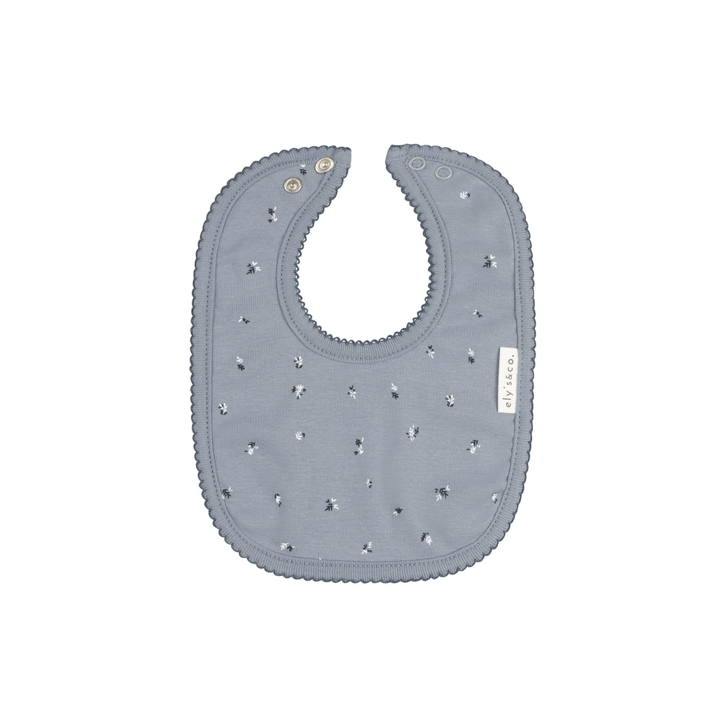 Velour cluster leaf bib - Blue