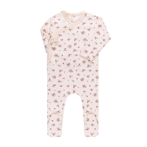 Brushed cotton elderberry footie - Brick