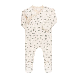 Brushed cotton elderberry footie - Emerald
