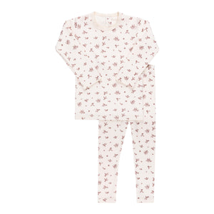 Brushed cotton elderberry leaf 2 pc set - Brick