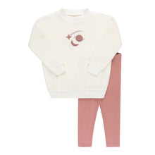 Load image into Gallery viewer, Velour celestial 2 pc set - Ivory with pink
