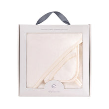 Load image into Gallery viewer, Solid scalloped hooded towel and washcloth set - Cream
